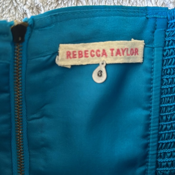 Rebecca Taylor Blue Silk Strapless Dress - Picture 5 of 6